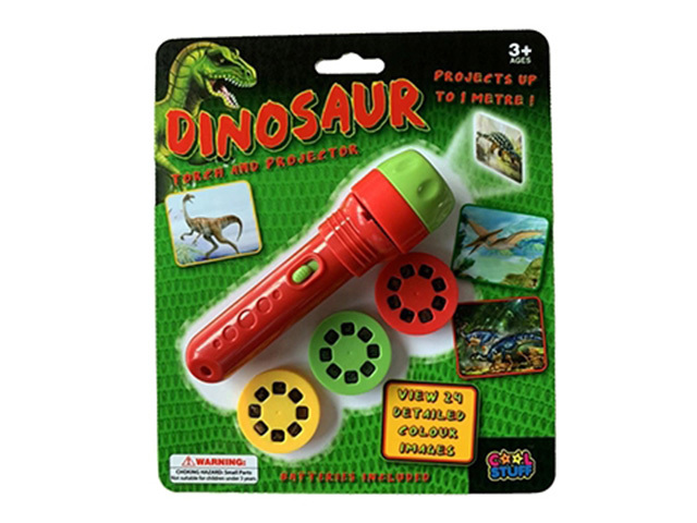 LED PROJECTOR TORCH W/DINOSAUR SLIDES