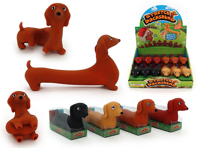 SQUEEZE SAUSAGE DOG 11.5CM UN12