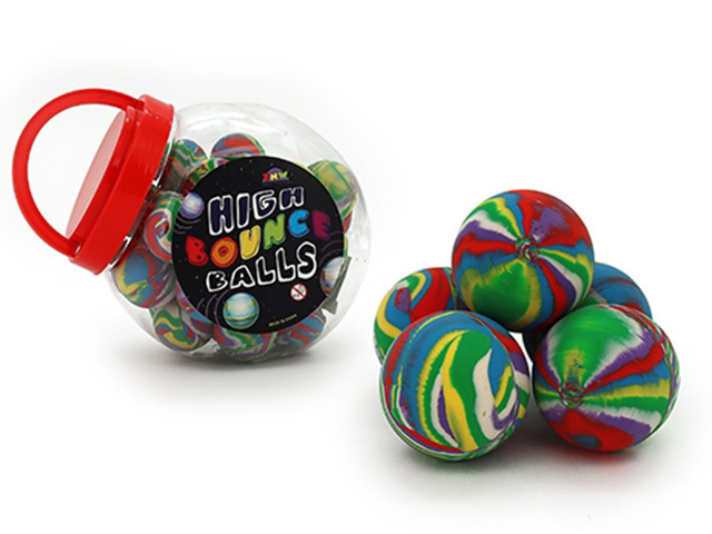 HI BOUNCE BALL 45MM RAINBOW SWIRL UN30