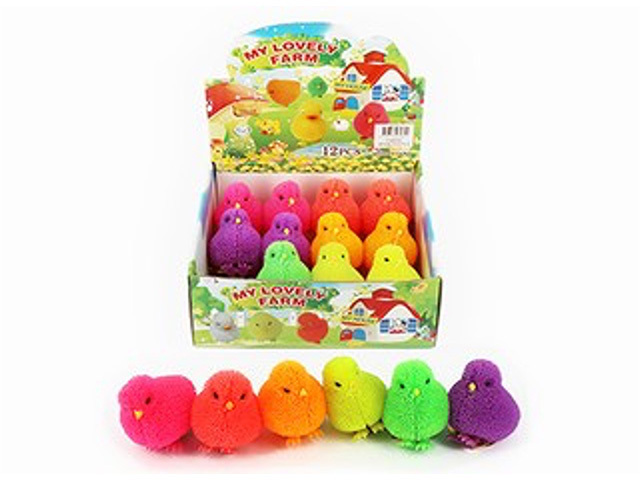 FLUFFY SQUISHY CHICK 6CM FLASH UN12