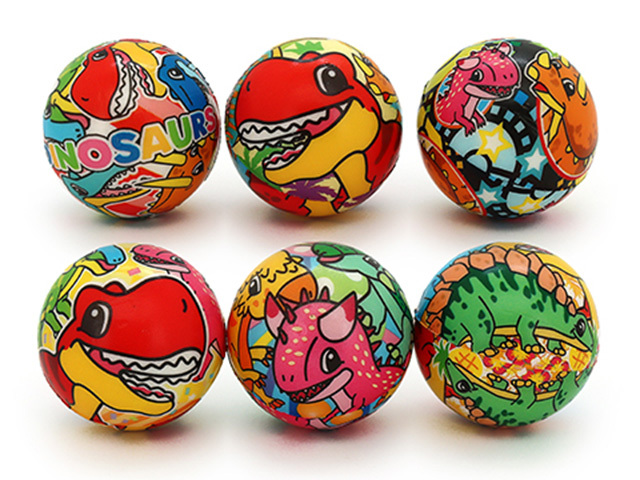 DINOSAUR STRESS BALL 6ASST 63MM UN12