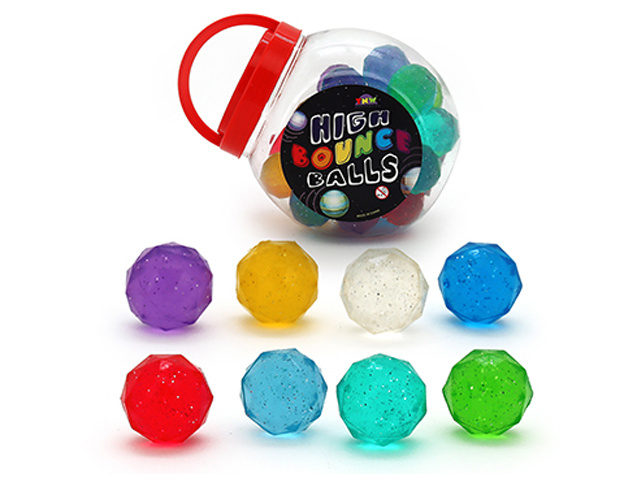 HI BOUNCE BALL 45MM CLEAR DIAMOND DESIGN UN30