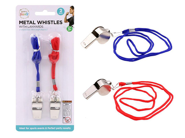 METAL WHISTLES 2PK