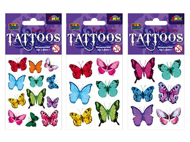 TATTOOS BUTTERFLY 3ASST sold qty12