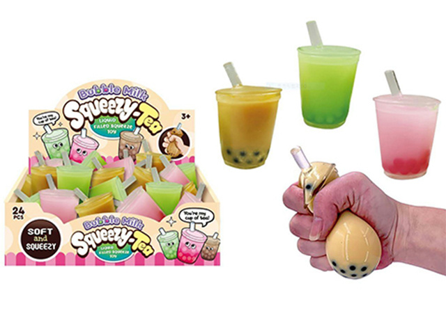 SQUEEZE BUBBLE TEA 3ASST 9.5CM UN24