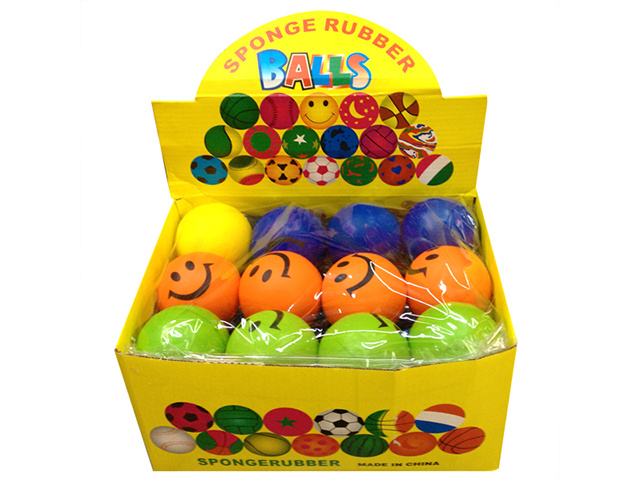 TOY BALLS 6.3CM SMILEY 4ASST UN24
