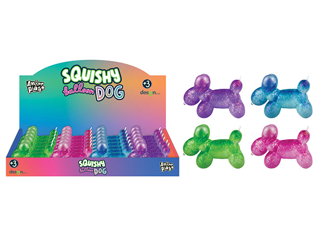 SQUISH GLITTER BALLOON DOG UN24