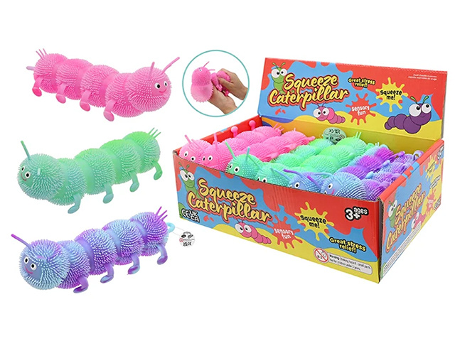 SQUEEZE CATERPILLAR 18CM 3ASST UN12