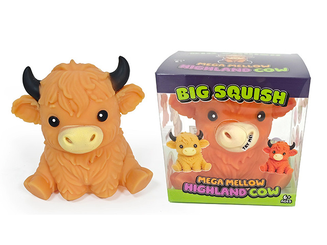 GIANT SQUEEZE MEGA MELLOW HIGHLAND COW 15CM UN6