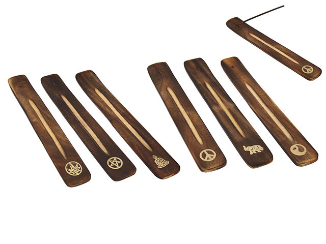 WOODEN INCENSE HOLDER 6ASST SOLD QTY12