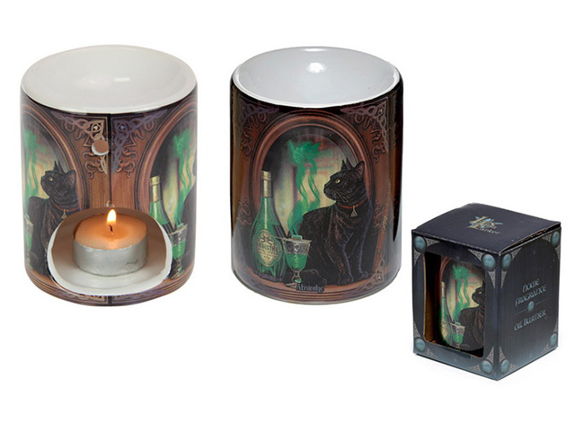 LISA PARKER CERAMIC ABSINTHE CAT OIL BURNER