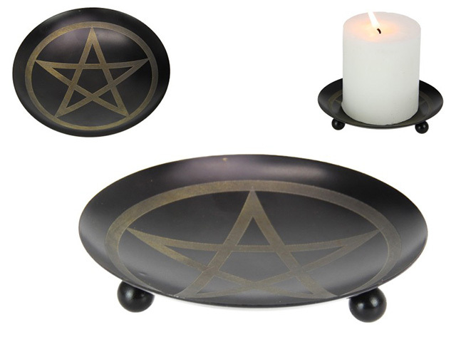20CM IRON PENTAGRAM OFFERING PLATE QTY 2