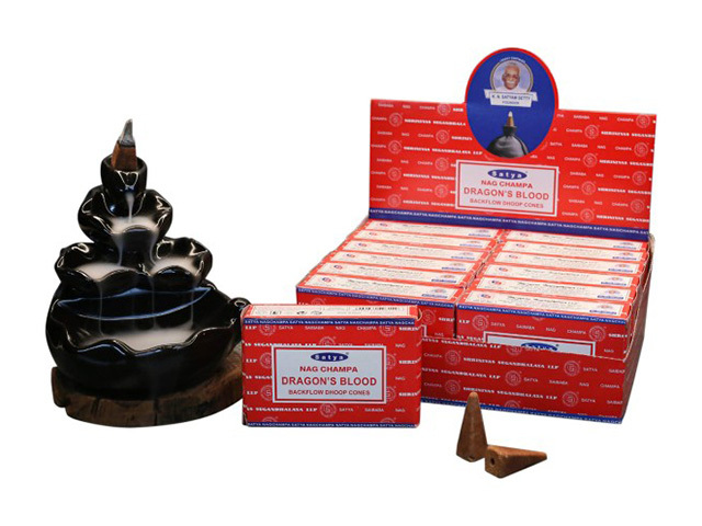 SATYA DRAGON'S BLOOD BCKFLW CONES UN12