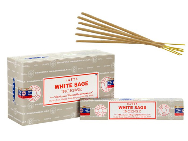 SATYA INCENSE STICKS WHITE SAGE 20CM 15G UN12