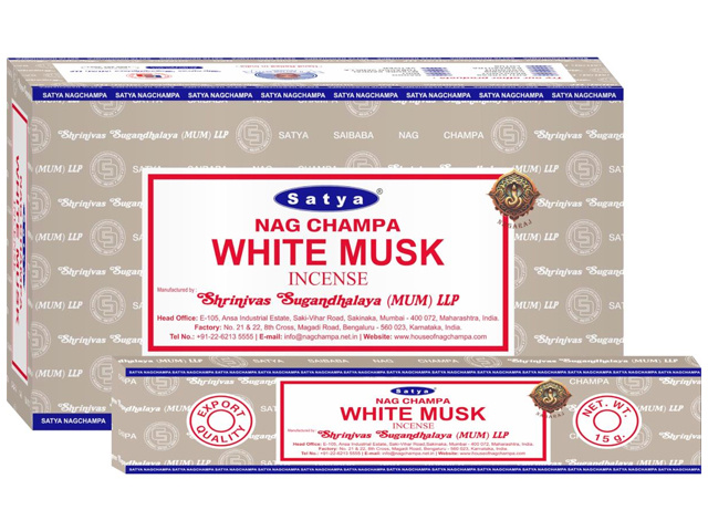 SATYA WHITE MUSK INCENSE 15G UN12