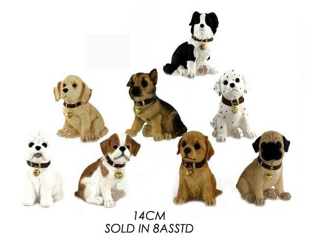 PUPPY WITH GOLD BELL 8ASST