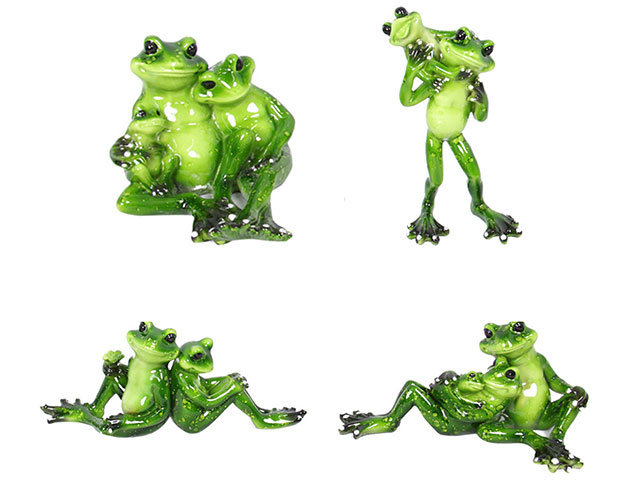 13CM MARBLE FROG FAMILIES 4ASST