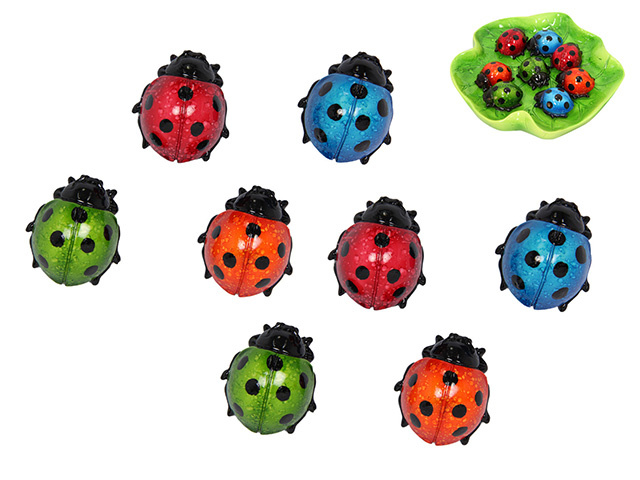 5CM MARBLE LOOK LADYBUG UN48
