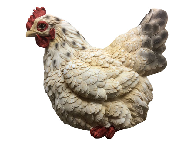 26CM WHITE SITTING CHICKEN