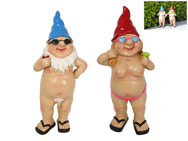 29CM STANDING NAKED DRINKING GNOMES 2ASST