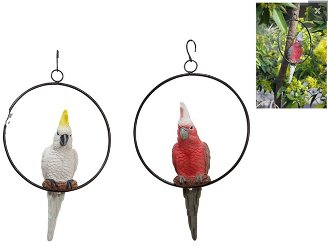 26CM GALAH/COCKATOO IN RING SOLD QTY4