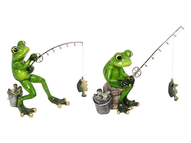 16CM FROG FISHERMAN MARBLE 2ASST