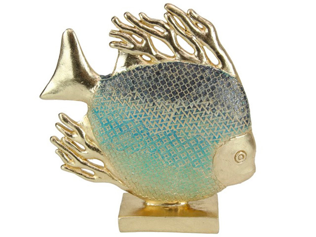 25CM FISH W/GOLD AND BLUE GOLD FISH