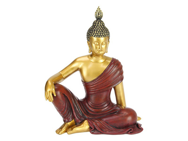 22CM RULAI BUDDHA SITTING GOLD/RED