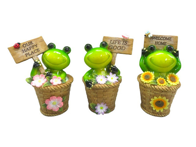 13CM INSPIRATIONAL FROG IN FLOWER SOLD QTY3