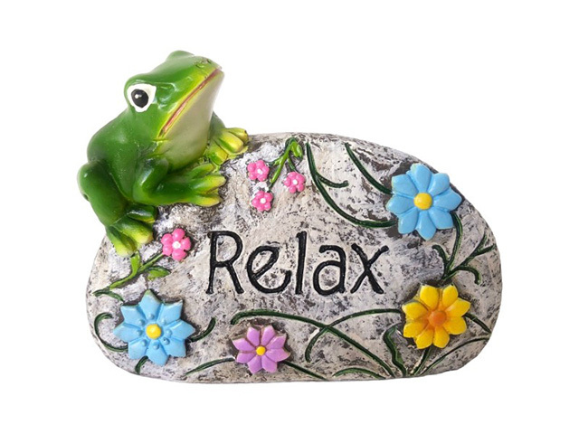 10CM INSPIRATIONAL FROG ON ROCK 4ASST