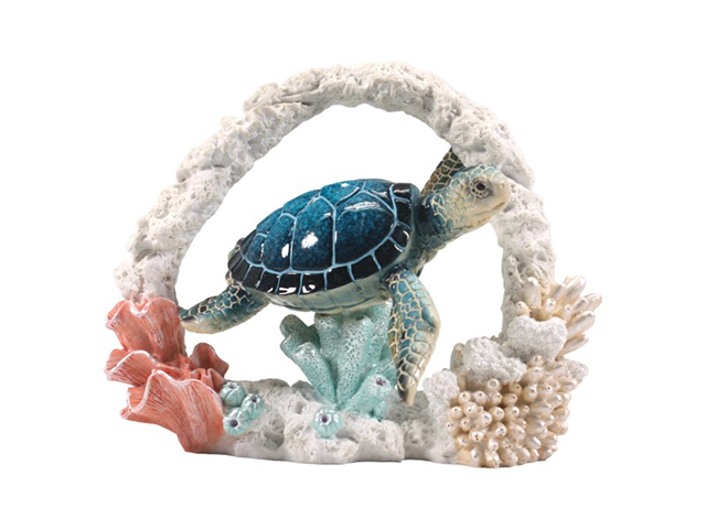 17CM BLUE TURTLE IN CORAL
