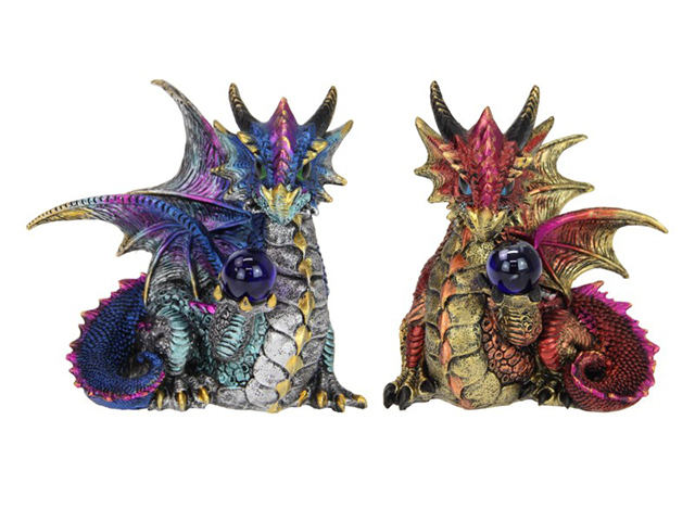 15CM RED AND BLUE DRAGON HOLDING SOC 2ASST