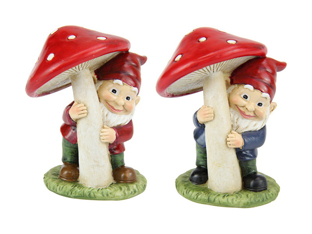 10CM GNOME UNDER MUSHROOM 2ASST QTY 4