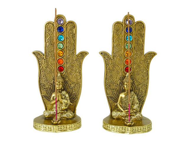 15CM GOLD BUDDHA ON HAMSA CHAKRA QTY 2