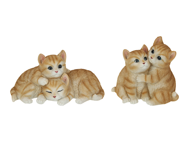 15.5CM TWIN LOVING GINGER CATS 2ASST