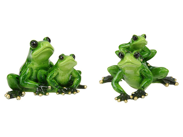 10CM MARBLE HUGGING FROG 2ASST QTY 4