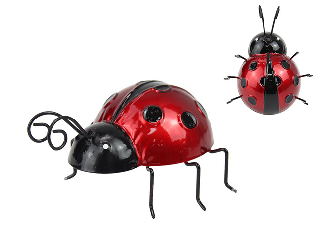 12CM METAL LADYBUG QTY 8