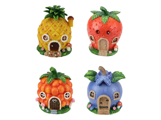 9CM FAIRY FRUIT HOUSES 4ASST UN12