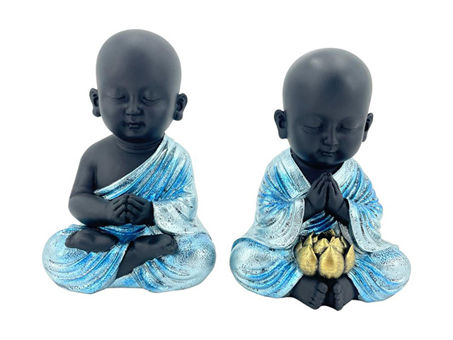 20CM PRAYING BUDDHA MONK 2ASST