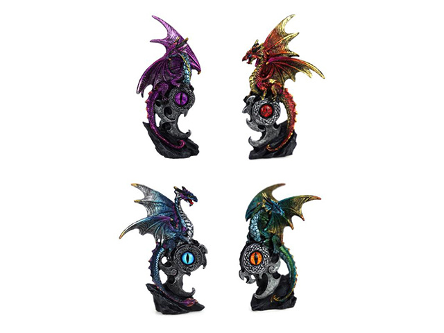 14CM DRAGON WITH MYSTIC EYE 4ASST