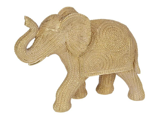 20CM ELEPHANT IN GOLD KNIT FINISH QTY 2
