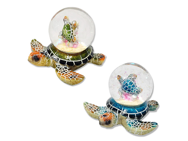 RESIN TURTLE WATER GLOBE 7X7X6CM SOLD QTY4