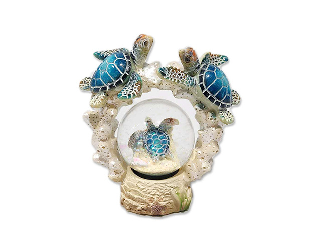 RESIN TURTLE WATER GLOBE 9.5X8CM SOLD QTY4