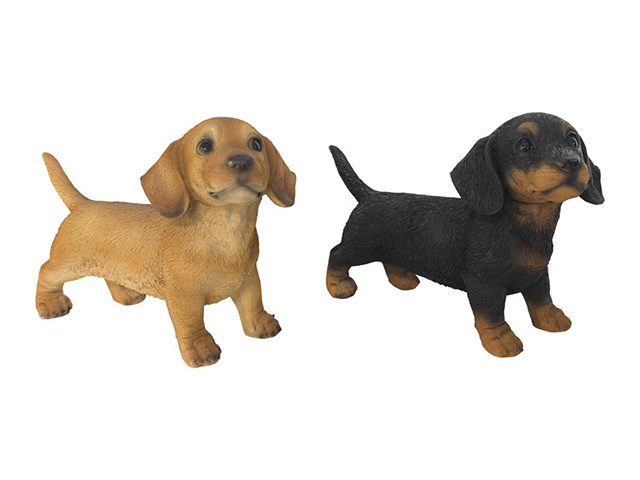 16CM SAUSAGE DOG 2ASST SOLD QTY 4