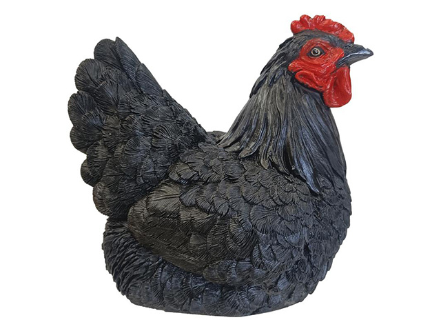 15CM SITTING BLACK HEN QTY 2