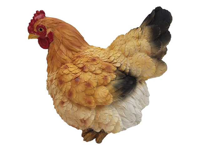 25CM SITTING BROWN CHICKEN QTY 2