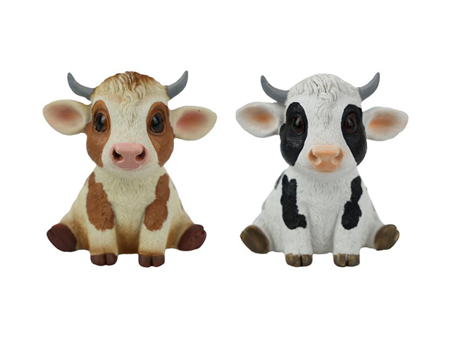11CM SITTING CUTE COW 2ASST QTY 4