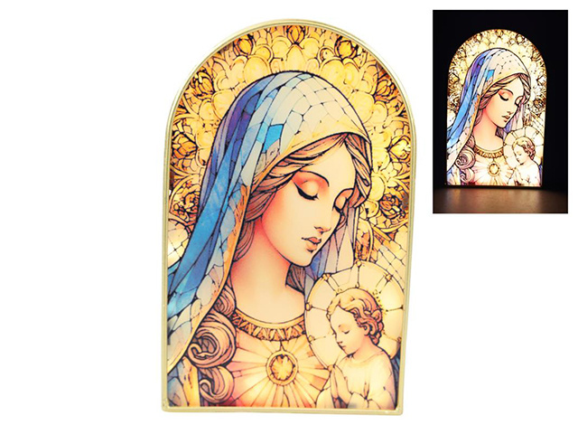 21CM MOTHER MARY W/BABY LIGHT