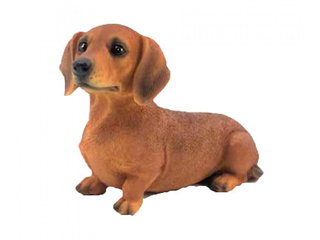 RESIN SAUSAGE DOG 17.3X7.3X11.2CM QTY 2