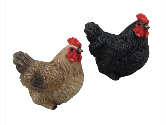 RESIN HEN 7CM 2ASST SOLD QTY6